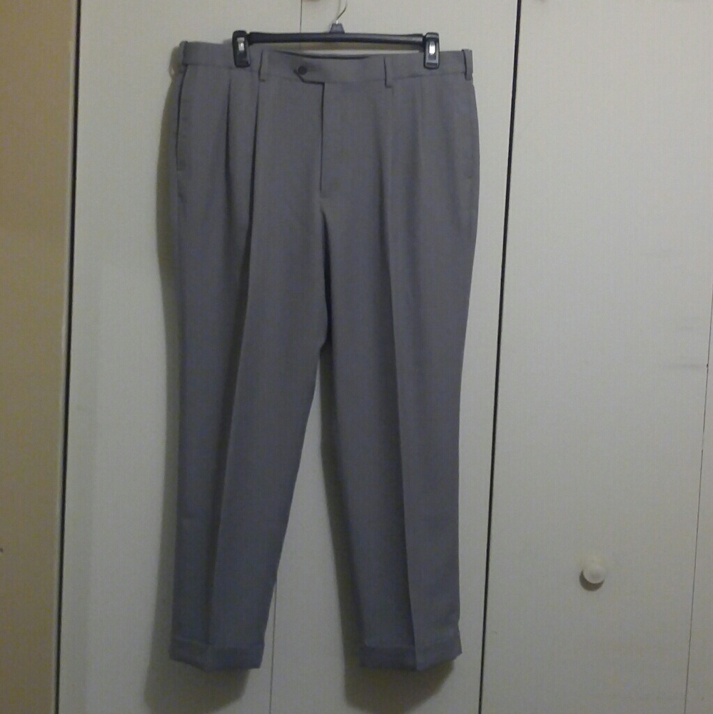 Never worn grey pleated and cuffed Savane slacks.